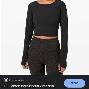 Lululemon Ever Elated Cropped Longsleeve *Nulu Fabric- Size 6